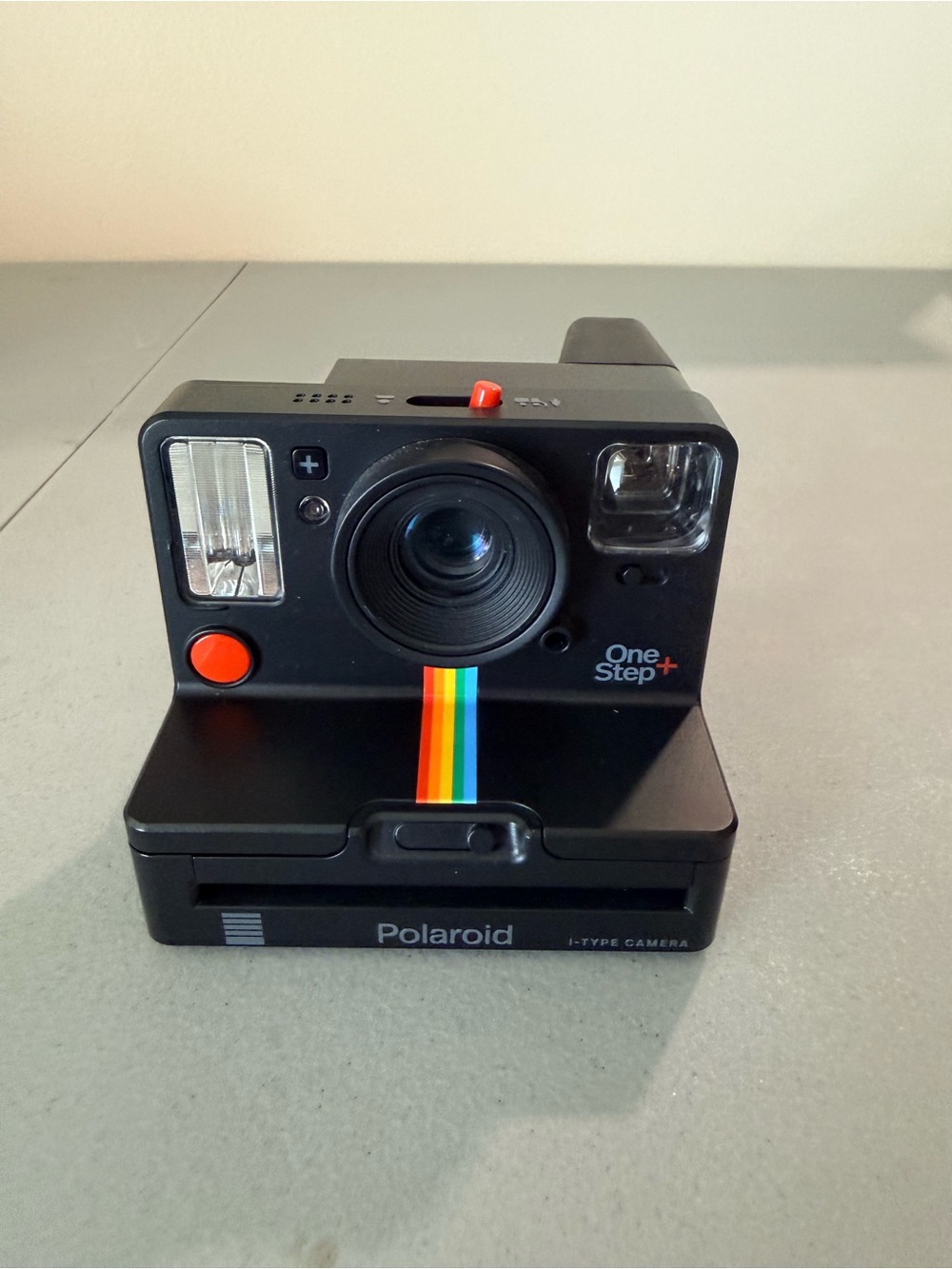 Polaroid OneStep+ Instant Camera in Black with Rainbow Stripe
